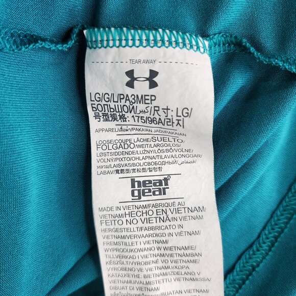 Mens Teal Under Armour Polo Shirt HeatGear Long Sleeve 1/4 Zip Size L - Picture 9 of 13